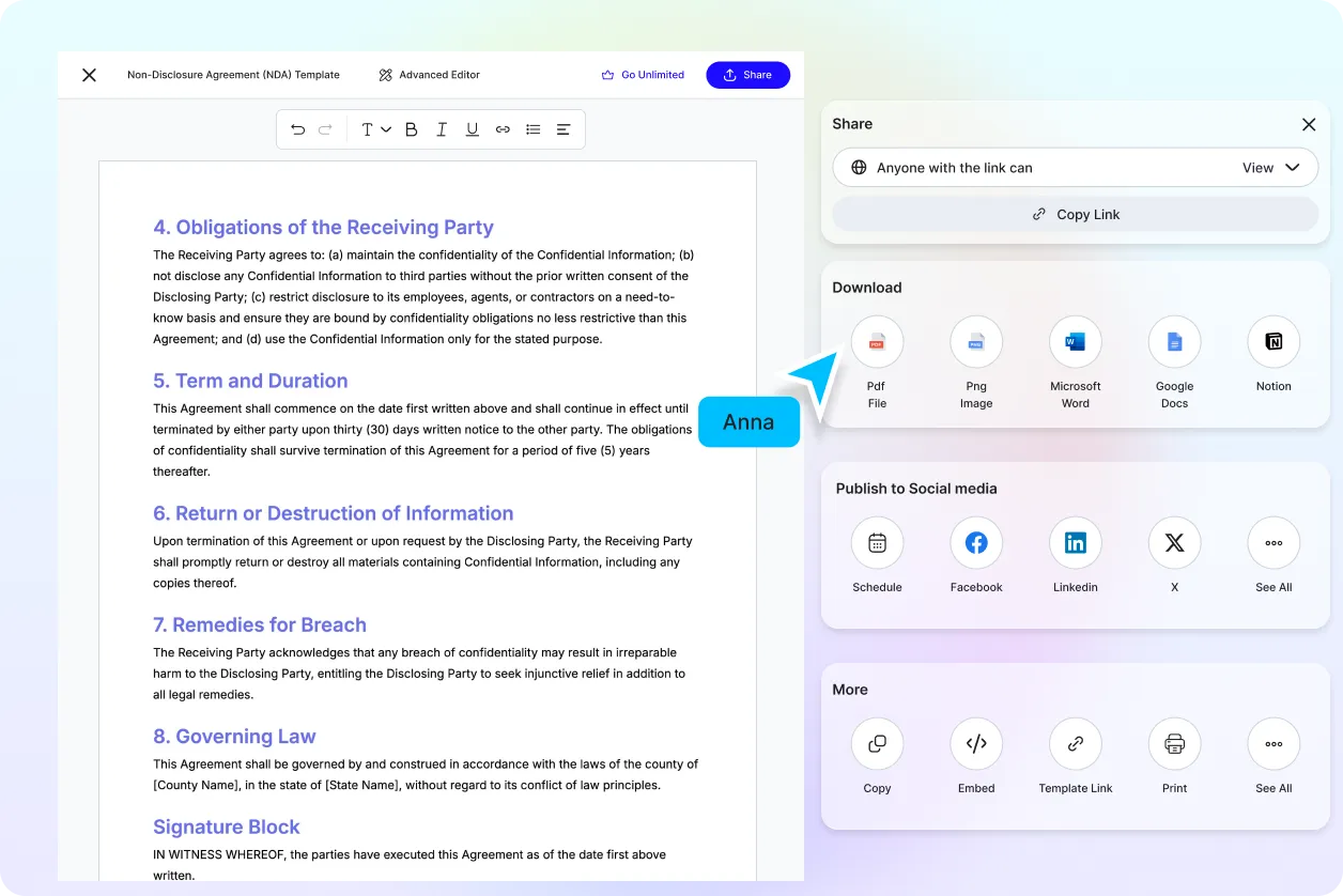 Free AI NDA Generator Online, AI Non Disclosure Agreement Maker